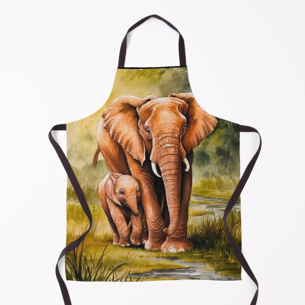 Item preview, Elephant Portrait. mother elephant, elephant baby, small elephant, adorable elephant designed and sold by ElephantVibes.