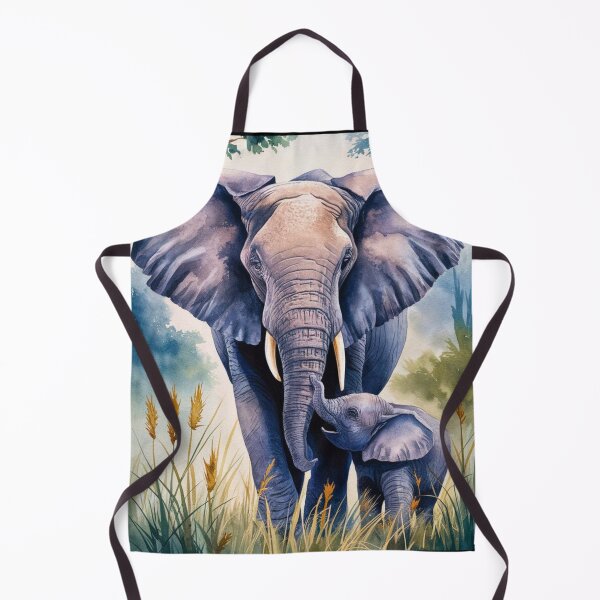 Item preview, Elephant Portrait. mother elephant, elephant baby, small elephant, adorable elephant designed and sold by ElephantVibes.