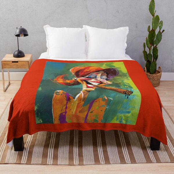 Item preview, Vibrant Whimsy- Caricatured Woman with Exaggerated Features Smoking Cigar in Colorful Scene designed and sold by OlfactoART Studio.