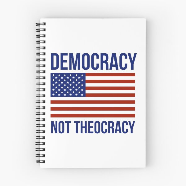 Item preview, Democracy not theocracy patriotic American flag design  designed and sold by Rachel the Artist .