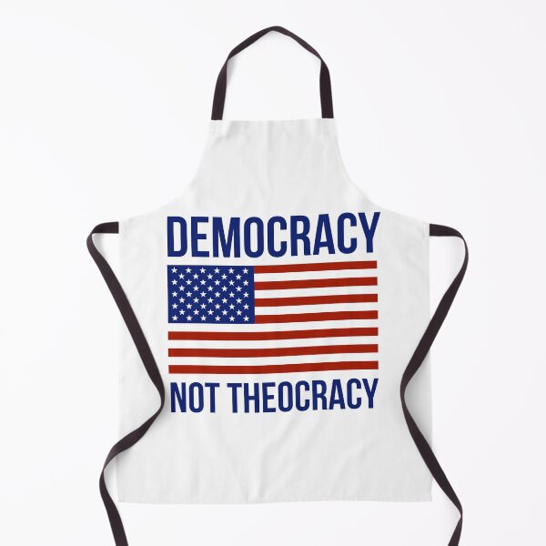 Item preview, Democracy not theocracy patriotic American flag design designed and sold by Rachel the Artist .
