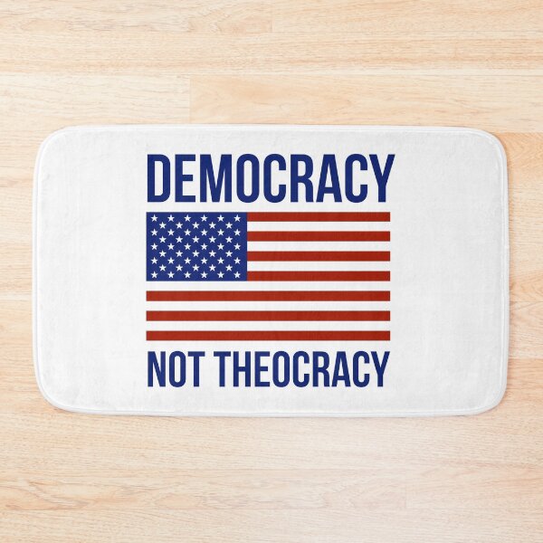Item preview, Democracy not theocracy patriotic American flag design  designed and sold by Rachel the Artist .