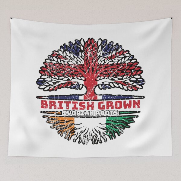 Item preview, Ivory Coast Ivorian British UK Tree Roots Flag designed and sold by FlagX.