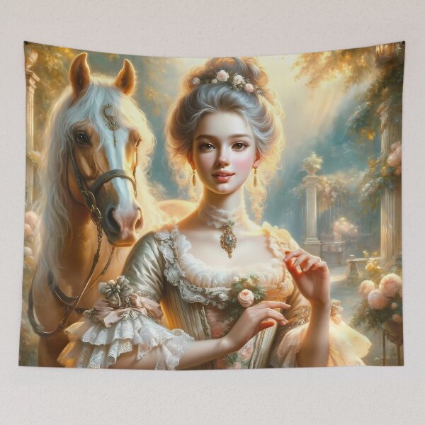 Item preview, Rococo Serenity: A Lady and Her Loyal Horse designed and sold by DeenaDee.