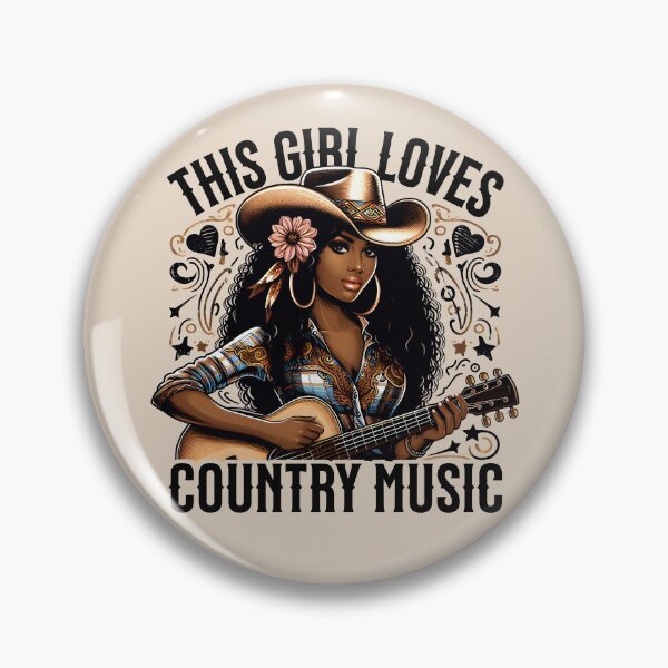 Item preview, This Girl Loves Country Music - Black Cowgirl Singer designed and sold by Urban-Alien.