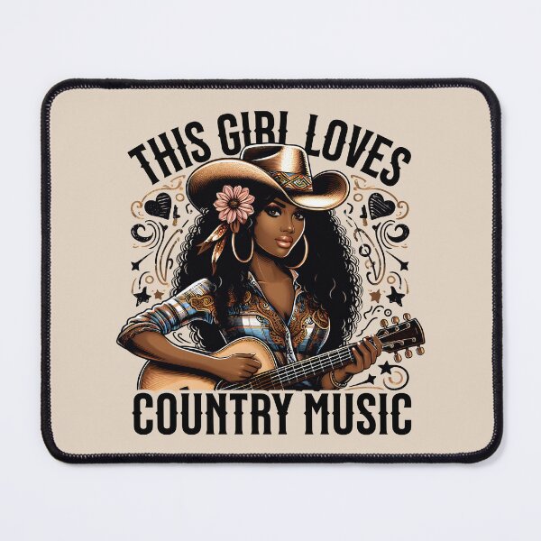 Item preview, This Girl Loves Country Music - Black Cowgirl Singer designed and sold by Urban-Alien.