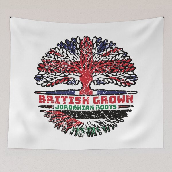 Item preview, Jordanian Jordan Uk United Kingdom British Tree Roots Flag designed and sold by FlagX.