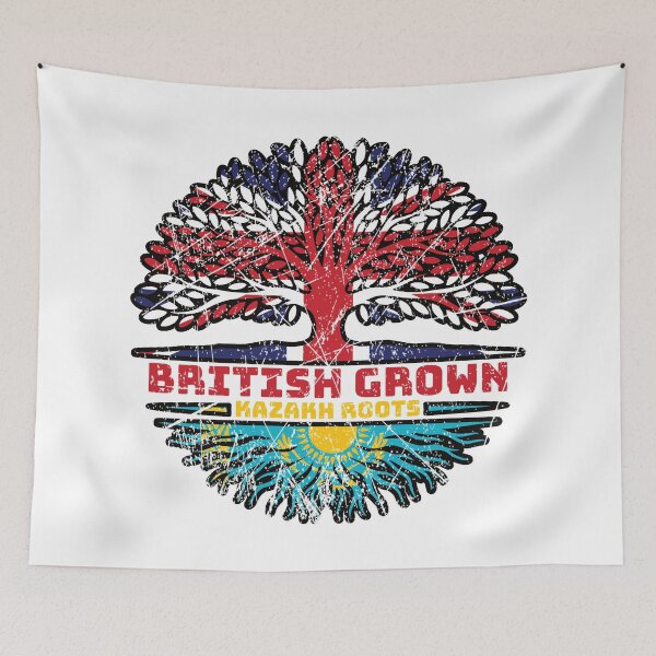 Item preview, Kazakhstan Kazakh British UK Tree Roots Flag designed and sold by FlagX.