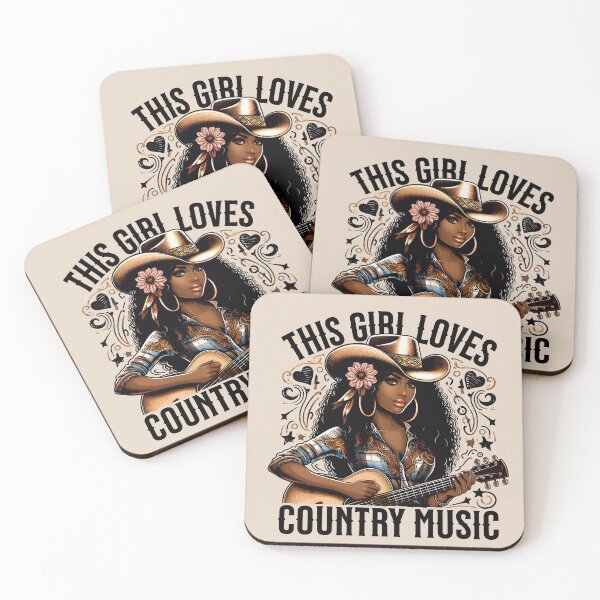Item preview, This Girl Loves Country Music - Black Cowgirl Singer designed and sold by Urban-Alien.