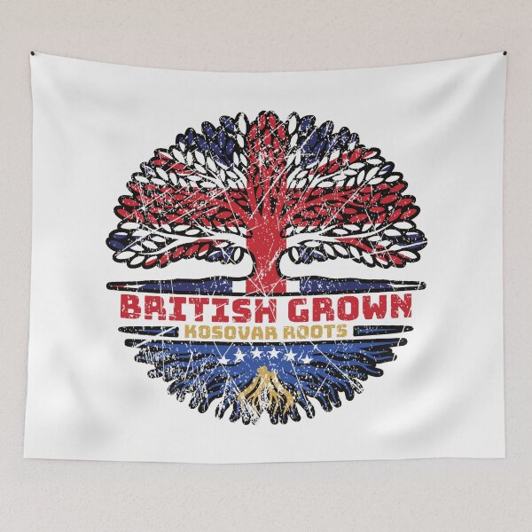 Item preview, Kosovo Kosovar British UK Tree Roots Flag designed and sold by FlagX.