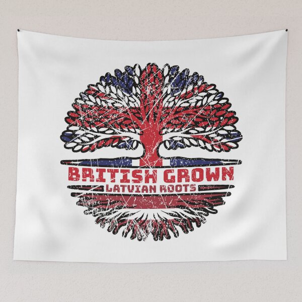 Item preview, Latvia Latvian Uk United Kingdom British Tree Roots Flag designed and sold by FlagX.