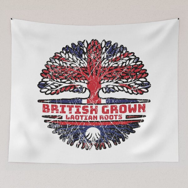 Item preview, Laos Laotian Uk United Kingdom British Tree Roots Flag designed and sold by FlagX.