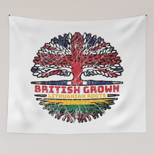 Item preview, Lithuania Lithuanian Uk United Kingdom British Tree Roots Flag designed and sold by FlagX.