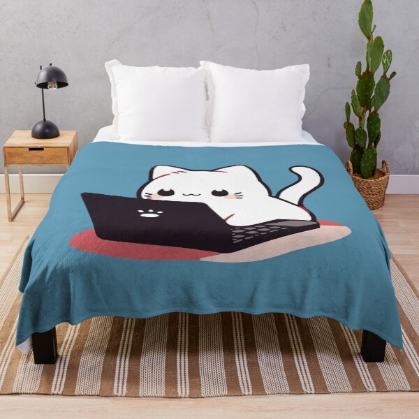 Item preview, Cute Cat Using Laptop designed and sold by NosandEdgy.