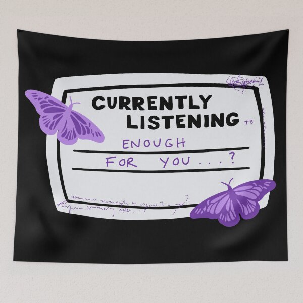 Item preview, Currently Listening to Enough For You Composition Notebook Sticker designed and sold by notastranger.