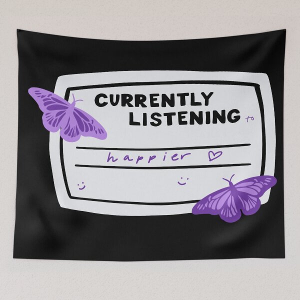 Item preview, Currently Listening to Happier Composition Notebook Sticker designed and sold by notastranger.