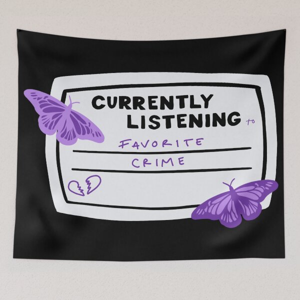 Item preview, Currently Listening to Favorite Crime Composition Notebook Sticker designed and sold by notastranger.