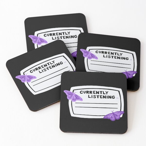 Item preview, Blank Currently Listening to Purple Butterfly Composition Notebook Sticker designed and sold by notastranger.