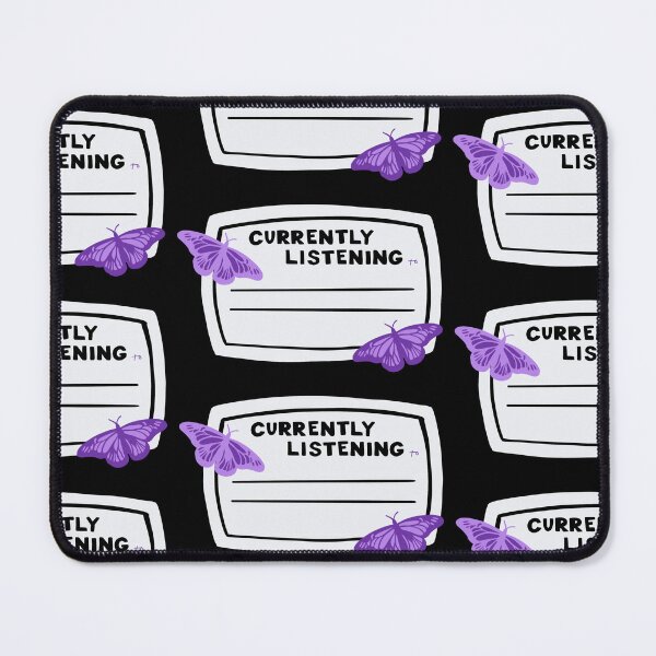 Item preview, Blank Currently Listening to Purple Butterfly Composition Notebook Sticker designed and sold by notastranger.