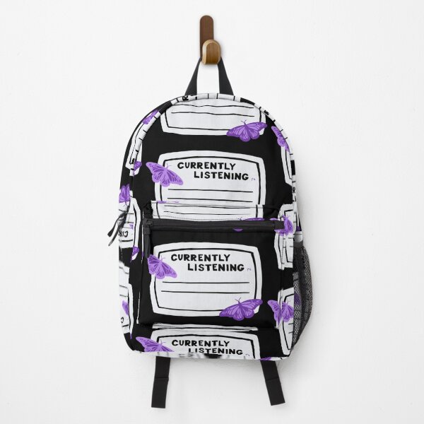 Item preview, Blank Currently Listening to Purple Butterfly Composition Notebook Sticker designed and sold by notastranger.