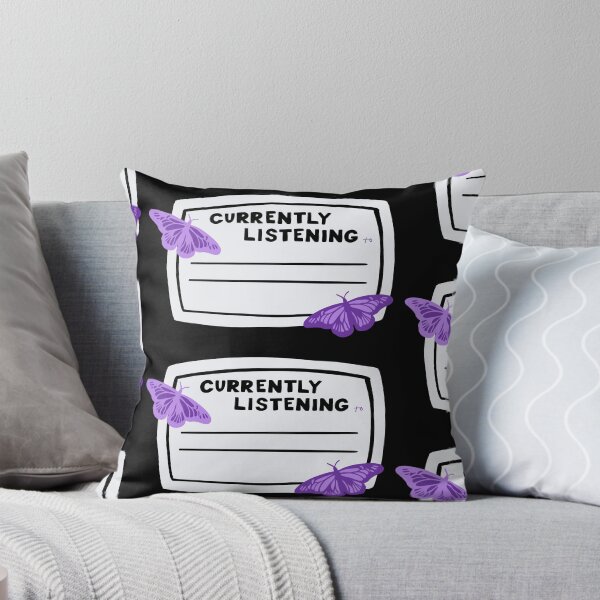 Item preview, Blank Currently Listening to Purple Butterfly Composition Notebook Sticker designed and sold by notastranger.