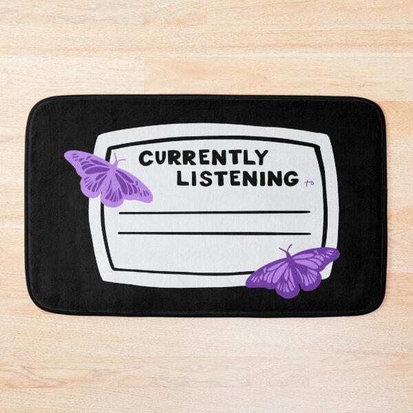 Item preview, Blank Currently Listening to Purple Butterfly Composition Notebook Sticker designed and sold by notastranger.