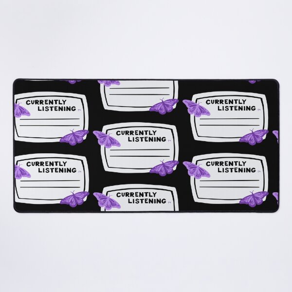 Item preview, Blank Currently Listening to Purple Butterfly Composition Notebook Sticker designed and sold by notastranger.