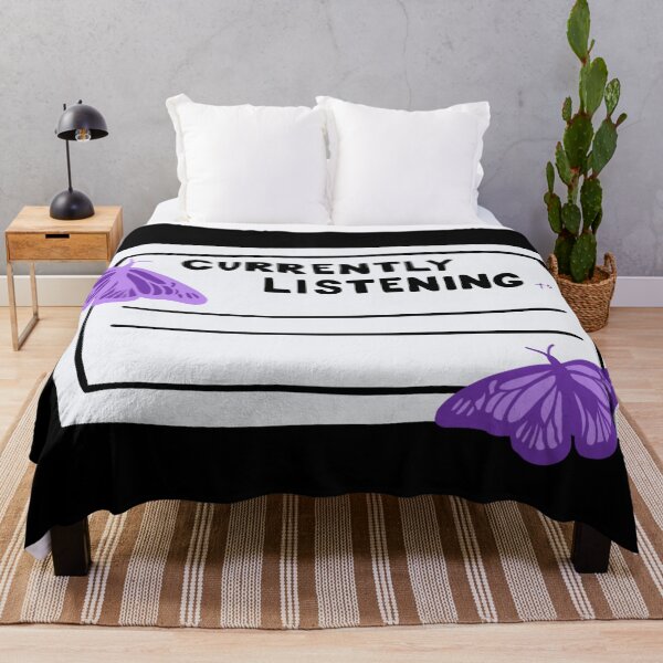 Item preview, Blank Currently Listening to Purple Butterfly Composition Notebook Sticker designed and sold by notastranger.