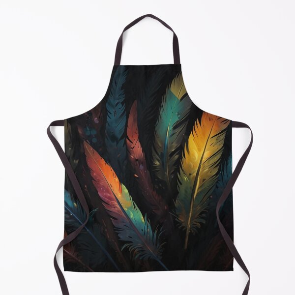 Item preview, colourful feathers in black background water colour painting designed and sold by optimusprime39.