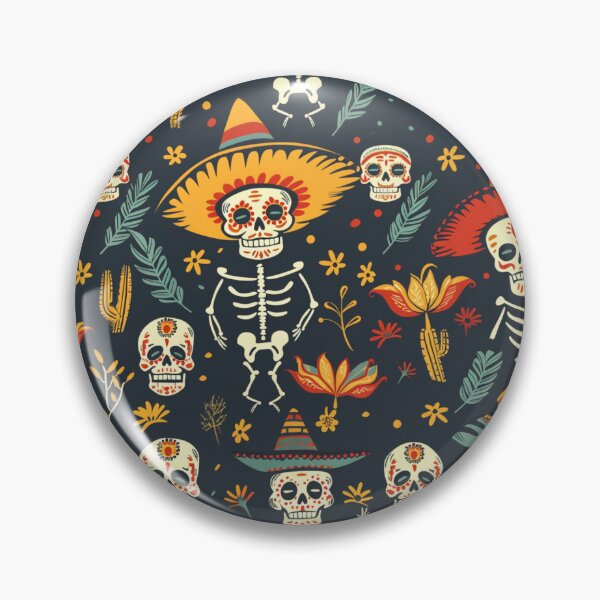 Item preview, Calaveras de Fiesta - Seamless Cinco Pattern designed and sold by SpendieSellers.