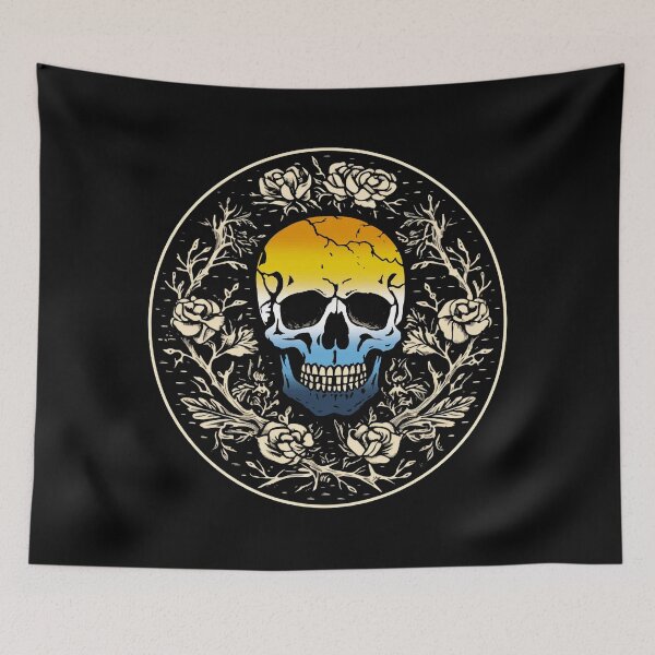 Item preview, Goth Skull and Roses AroAce Pride Flag, Subtle Gothic Skull AroAce Design  designed and sold by Travelslightly.