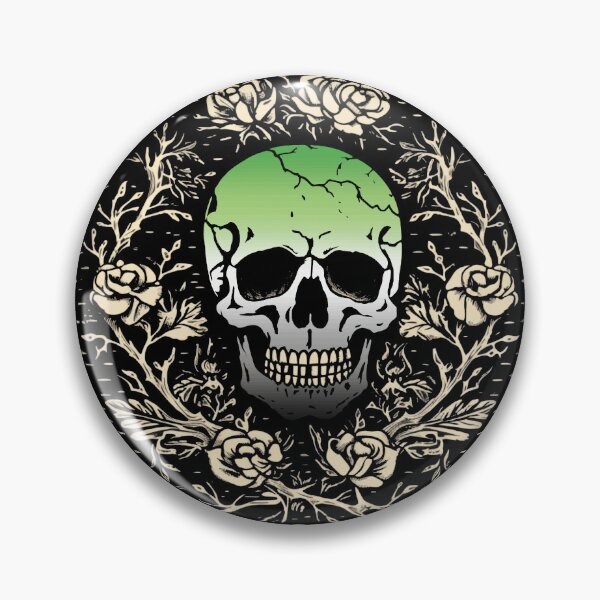 Item preview, Goth Skull and Roses Aromantic Pride Flag, Subtle Gothic Skull Aromantic Design  designed and sold by Travelslightly.