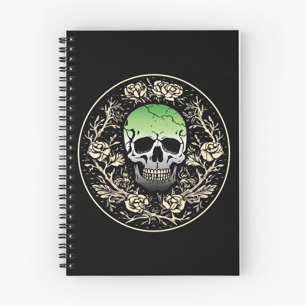 Item preview, Goth Skull and Roses Aromantic Pride Flag, Subtle Gothic Skull Aromantic Design  designed and sold by Travelslightly.