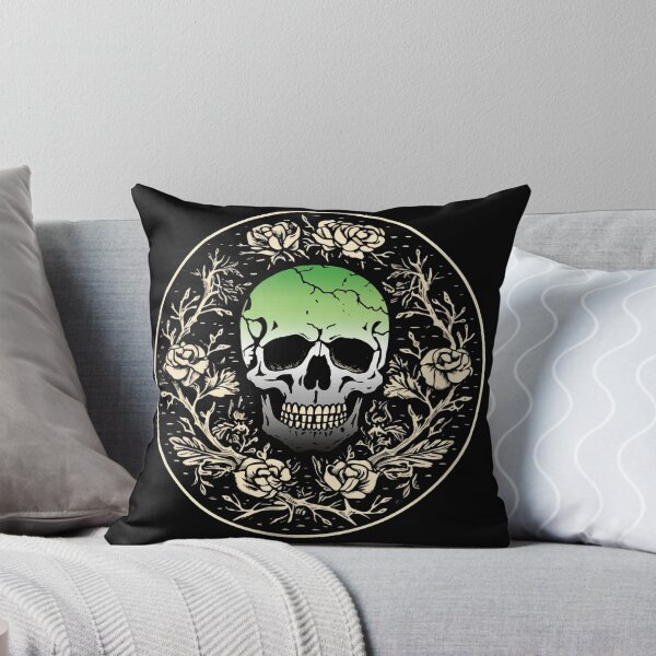 Item preview, Goth Skull and Roses Aromantic Pride Flag, Subtle Gothic Skull Aromantic Design  designed and sold by Travelslightly.