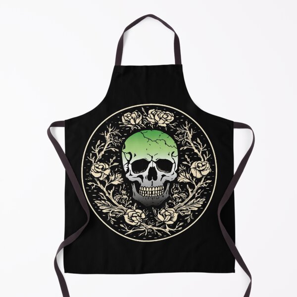 Item preview, Goth Skull and Roses Aromantic Pride Flag, Subtle Gothic Skull Aromantic Design  designed and sold by Travelslightly.