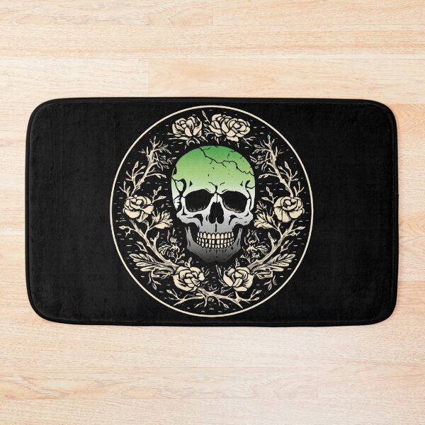 Item preview, Goth Skull and Roses Aromantic Pride Flag, Subtle Gothic Skull Aromantic Design  designed and sold by Travelslightly.