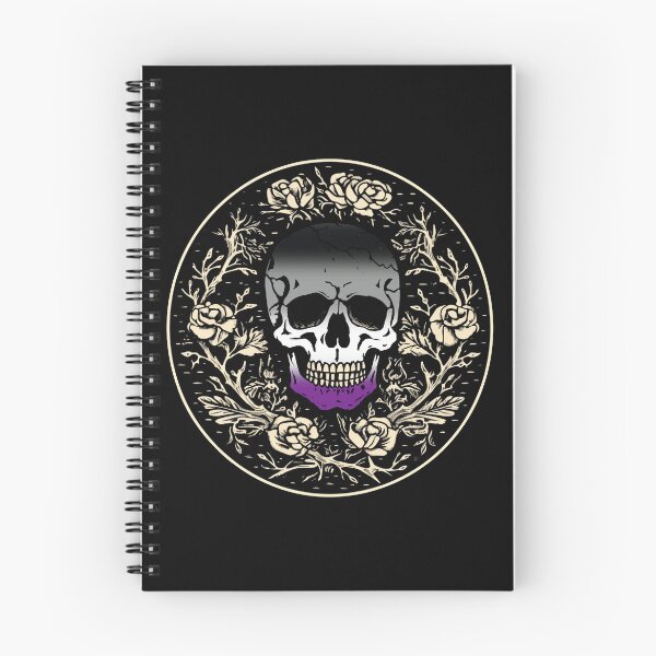 Item preview, Goth Skull and Roses Asexual Pride Flag, Subtle Gothic Skull Ace Design  designed and sold by Travelslightly.