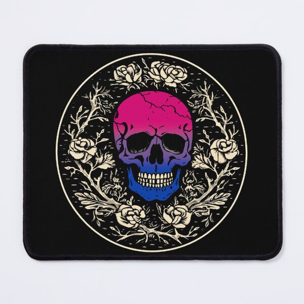 Item preview, Goth Skull and Roses Bisexual Pride Flag, Subtle Gothic Skull Bisexual Design  designed and sold by Travelslightly.