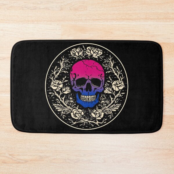 Item preview, Goth Skull and Roses Bisexual Pride Flag, Subtle Gothic Skull Bisexual Design  designed and sold by Travelslightly.