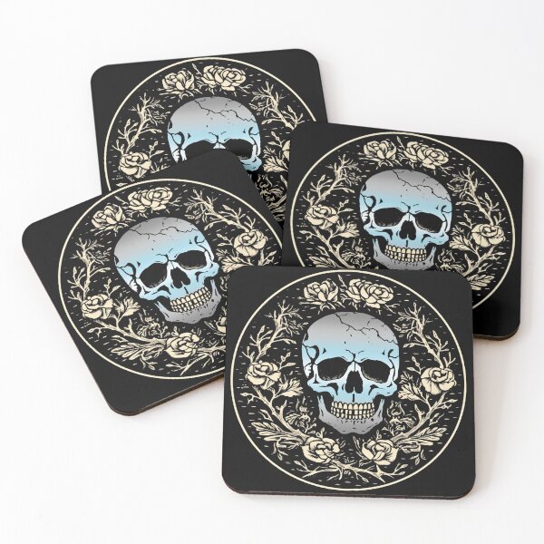 Item preview, Goth Skull and Roses Demiboy Pride Flag, Subtle Gothic Skull Demiboy Design  designed and sold by Travelslightly.