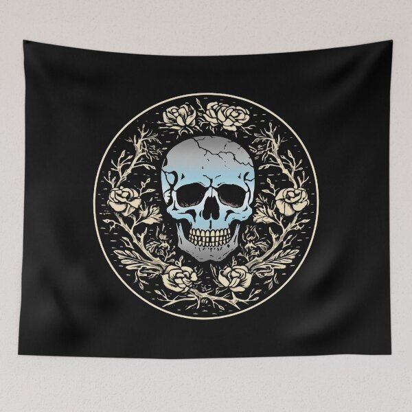 Item preview, Goth Skull and Roses Demiboy Pride Flag, Subtle Gothic Skull Demiboy Design  designed and sold by Travelslightly.