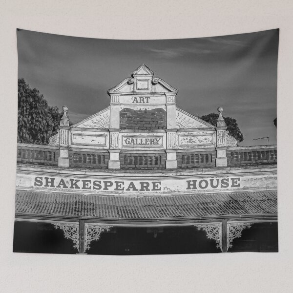 Item preview, Shakespeare House Art Gallery Building Facade Black and White - Maldon, Victoria, Australia designed and sold by Steven Jodoin.