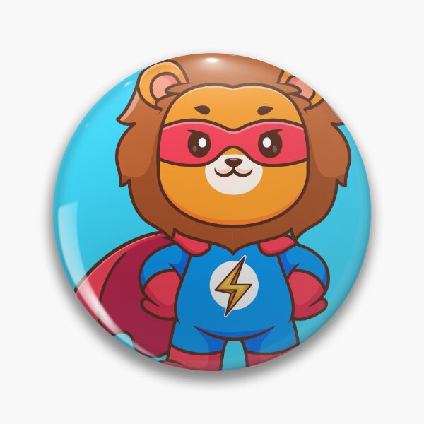 Item preview, "Lionhearted Hero: Cute Cartoon Lion Vector Icon" designed and sold by hjian8219.