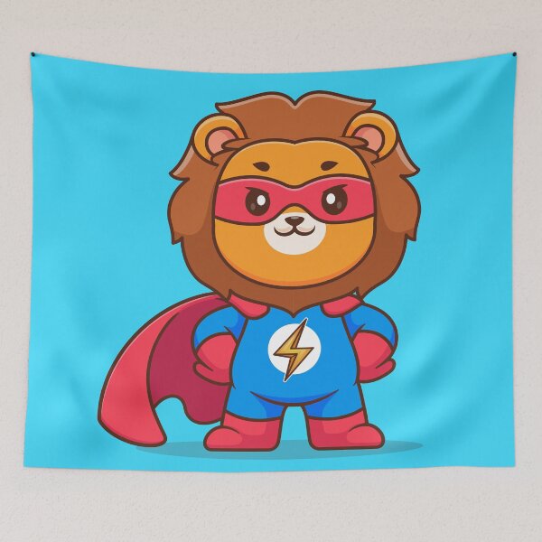 Item preview, "Lionhearted Hero: Cute Cartoon Lion Vector Icon" designed and sold by hjian8219.
