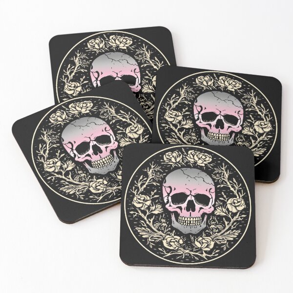 Item preview, Goth Skull and Roses Demigirl Pride Flag, Subtle Gothic Skull Demisexual Design  designed and sold by Travelslightly.