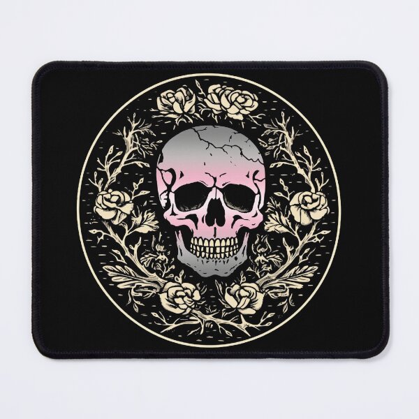 Item preview, Goth Skull and Roses Demigirl Pride Flag, Subtle Gothic Skull Demisexual Design designed and sold by Travelslightly.