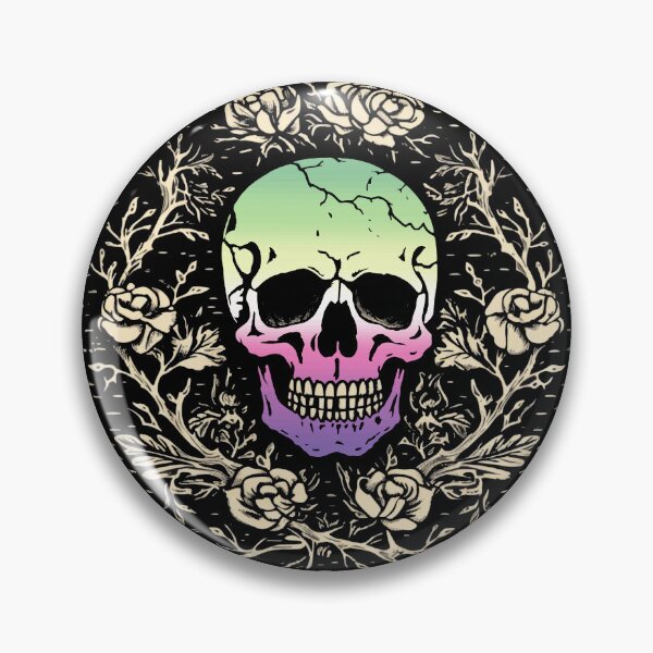Item preview, Goth Skull and Roses Genderfae Pride Flag, Subtle Gothic Skull Genderdoe Design, fae faer genderfaunet   designed and sold by Travelslightly.