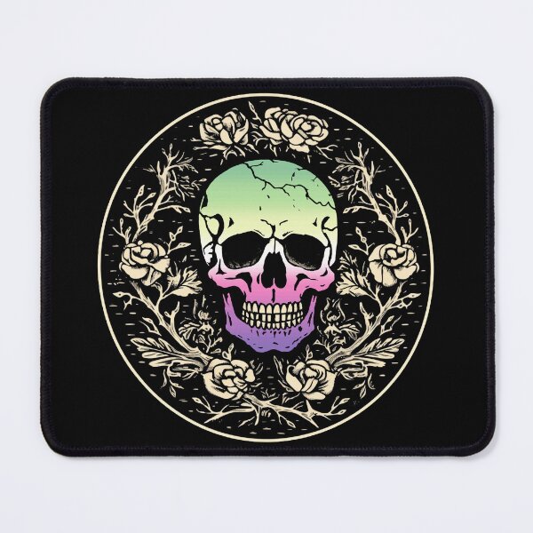 Item preview, Goth Skull and Roses Genderfae Pride Flag, Subtle Gothic Skull Genderdoe Design, fae faer genderfaunet   designed and sold by Travelslightly.