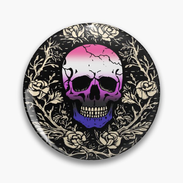 Item preview, Goth Skull and Roses Genderfluid Pride Flag, Subtle Gothic Skull Genderfluid Design  designed and sold by Travelslightly.