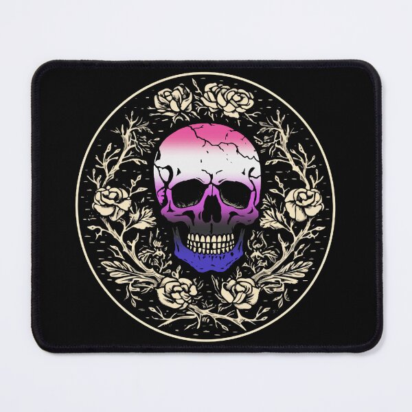 Item preview, Goth Skull and Roses Genderfluid Pride Flag, Subtle Gothic Skull Genderfluid Design designed and sold by Travelslightly.